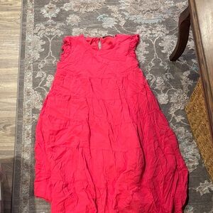 ZESICA Vibrant Pink Sleeveless Dress